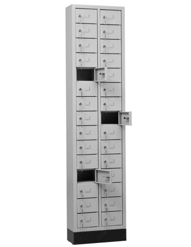 Wolfstahl Schliessfachschrank Stahl 30 Schliessfächer Zylinderschloss 46 x 20 x 195 cm