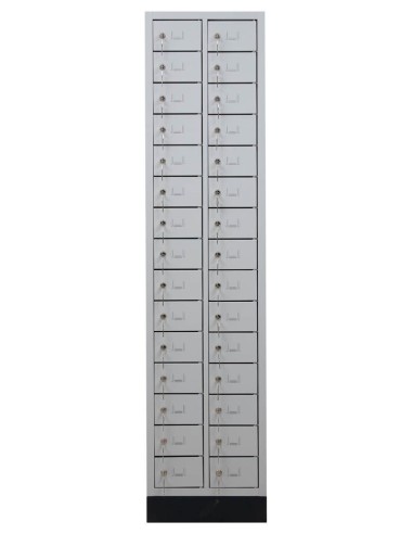 Wolfstahl Schliessfachschrank Stahl 30 Schliessfächer Zylinderschloss 46 x 20 x 195 cm