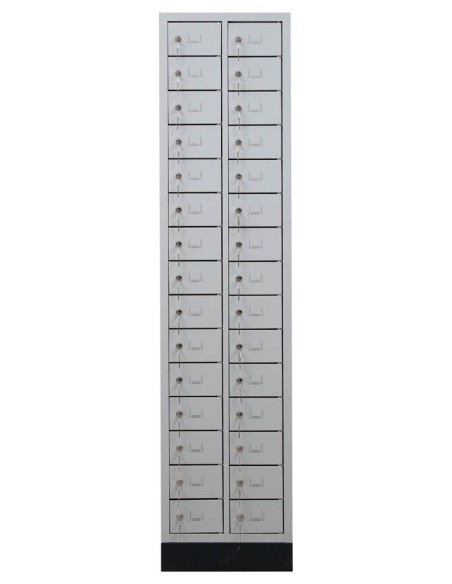 Wolfstahl Schliessfachschrank Stahl 30 Schliessfächer Zylinderschloss 46 x 20 x 195 cm