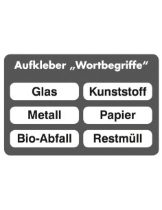 Zubehör: Aufkleber Wortbegriffe, 6 Stück