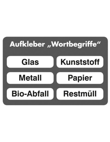 Zubehör: Aufkleber Wortbegriffe, 6 Stück