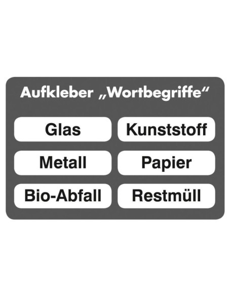 Zubehör: Aufkleber Wortbegriffe, 6 Stück