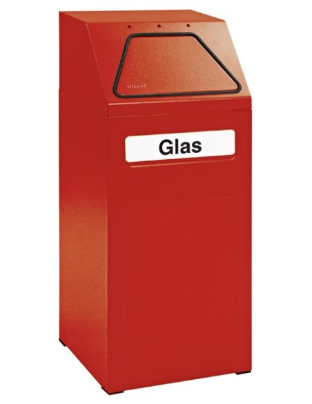 Abfalltrennung 65, RAL 3000/3000, verz. Innenbehälter, 65 Liter