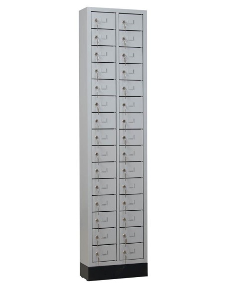 Wolfstahl Schliessfachschrank Stahl 30 Schliessfächer Zylinderschloss 46 x 20 x 195 cm