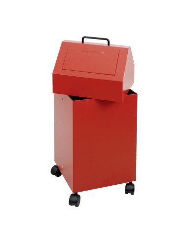 Abfalltrennung 45, fahrbar, RAL 3000/3000, 45 Ltr.