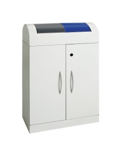 Abfalltrennung TD 2, RAL 7035/RAL 7016, RAL 5010, verz. Innenbehälter, 2x45 Liter