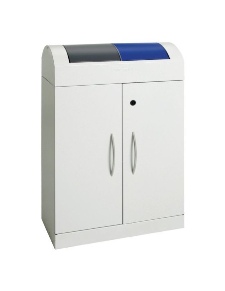 Abfalltrennung TD 2, RAL 7035/RAL 7016, RAL 5010, verz. Innenbehälter, 2x45 Liter