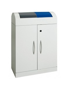 Abfalltrennung TD 2, RAL 7035/RAL 7016, RAL 5010, verz. Innenbehälter, 2x45 Liter 2