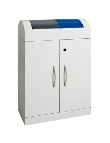 Abfalltrennung TD 2, RAL 7035/RAL 7016, RAL 5010, verz. Innenbehälter, 2x45 Liter