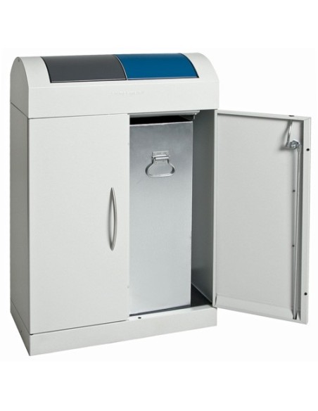 Abfalltrennung TD 2, RAL 7035/RAL 7016, RAL 5010, verz. Innenbehälter, 2x45 Liter