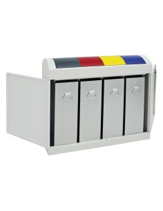 Abfalltrennung TD 4, RAL 7035/RAL 7016, RAL 3000, RAL 1003, RAL 5010, verz. Innenbehälter, 4x45 Liter