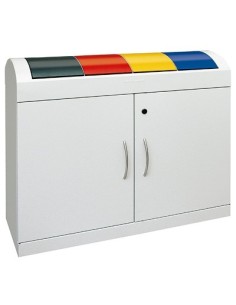 Abfalltrennung TD 4, RAL 7035/RAL 7016, RAL 3000, RAL 1003, RAL 5010, verz. Innenbehälter, 4x45 Liter 2