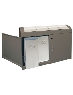 Abfalltrennung TD 4-aspect-plus-, soft-mokka/Edelstahl, verz. Innenbehälter, 4x45 Liter