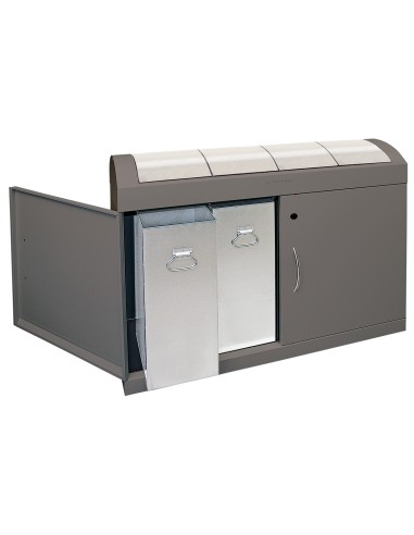 Abfalltrennung TD 4-aspect-plus-, soft-mokka/Edelstahl, verz. Innenbehälter, 4x45 Liter