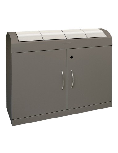 Abfalltrennung TD 4-aspect-plus-, soft-mokka/Edelstahl, verz. Innenbehälter, 4x45 Liter