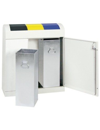 Abfalltrennung TD 3, RAL 7035/RAL 7016, RAL 1003, RAL 5010, verz. Innenbehälter, 3x45 Liter