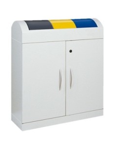 Abfalltrennung TD 3, RAL 7035/RAL 7016, RAL 1003, RAL 5010, verz. Innenbehälter, 3x45 Liter 2