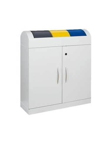 Abfalltrennung TD 3, RAL 7035/RAL 7016, RAL 1003, RAL 5010, verz. Innenbehälter, 3x45 Liter