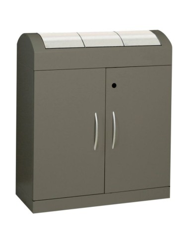 Abfalltrennung TD 3-aspect-plus-, soft-mokka/Edelstahl, verz. Innenbehälter, 3x45 Liter