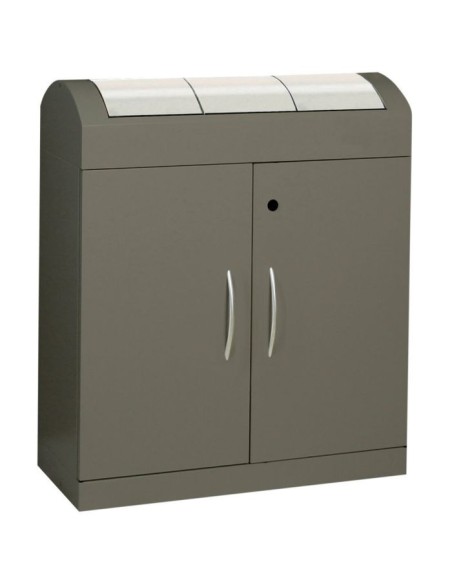 Abfalltrennung TD 3-aspect-plus-, soft-mokka/Edelstahl, verz. Innenbehälter, 3x45 Liter