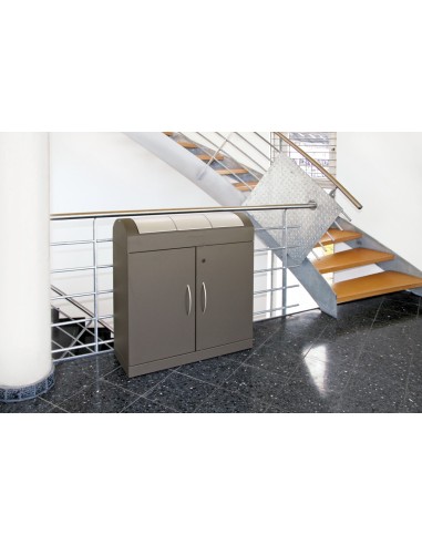 Abfalltrennung TD 3-aspect-plus-, soft-mokka/Edelstahl, verz. Innenbehälter, 3x45 Liter