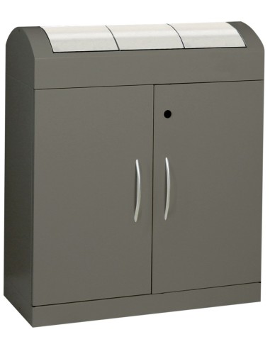 Abfalltrennung TD 3-aspect-plus-, soft-mokka/Edelstahl, verz. Innenbehälter, 3x45 Liter