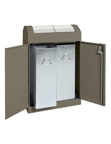 Abfalltrennung TD 2-aspect-plus-, soft-mokka/Edelstahl, verz. Innenbehälter, 2x45 Liter