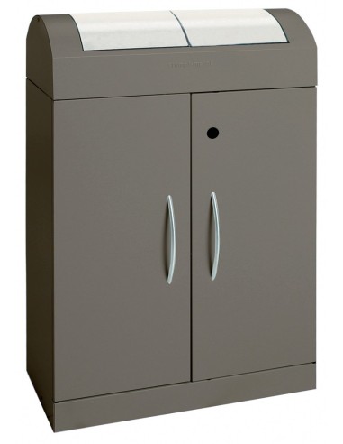 Abfalltrennung TD 2-aspect-plus-, soft-mokka/Edelstahl, verz. Innenbehälter, 2x45 Liter