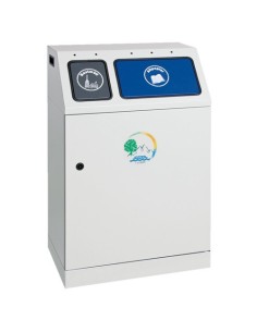 Abfalltrennung Duplex, RAL 7035/RAL 7016, RAL 5010, verz. Innenbehälter, 1x30, 1x60 Liter 2