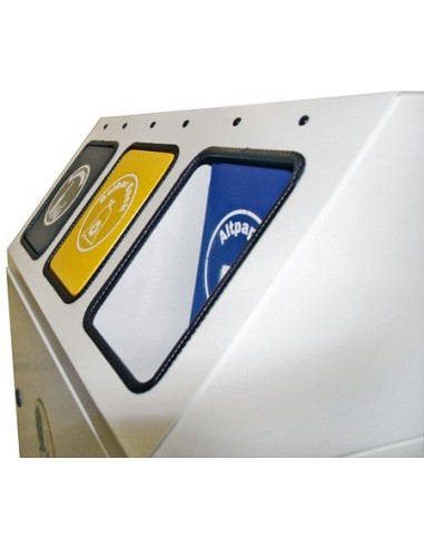 Abfalltrennung Triplex, RAL 7035/RAL 7016,RAL 1003, RAL 5010, verz. Innenbehälter, 3x30 Liter