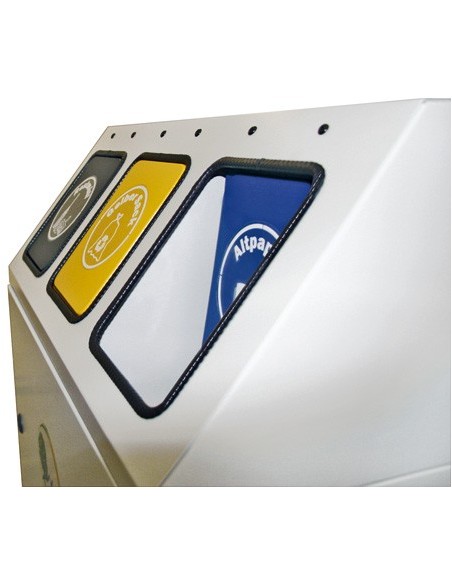 Abfalltrennung Triplex, RAL 7035/RAL 7016,RAL 1003, RAL 5010, verz. Innenbehälter, 3x30 Liter