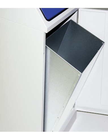 Abfalltrennung FP 45, 3-fach Station. Behälter zur Wandbefestigung, RAL 7035/ProPads, verz. Innenbehälter, 3x45 Liter