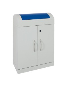 Abfalltrennung TD 1, RAL 7035/RAL 5010, verz. Innenbehälter, 1x90 Liter