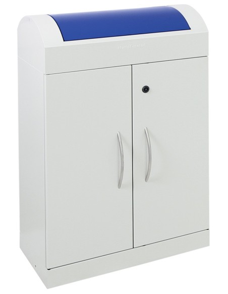 Abfalltrennung TD 1, RAL 7035/RAL 5010, verz. Innenbehälter, 1x90 Liter