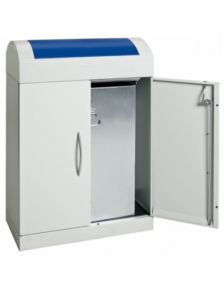 Abfalltrennung TD 1, RAL 7035/RAL 5010, verz. Innenbehälter, 1x90 Liter