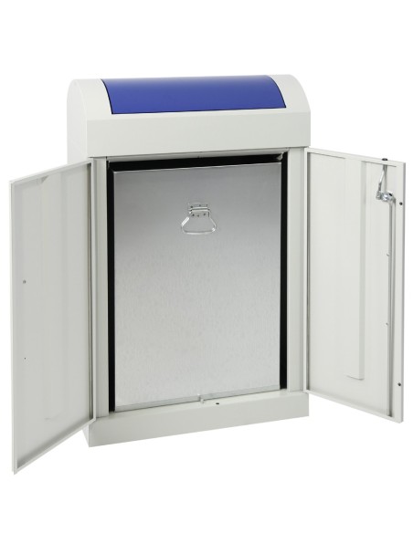 Abfalltrennung TD 1, RAL 7035/RAL 5010, verz. Innenbehälter, 1x90 Liter