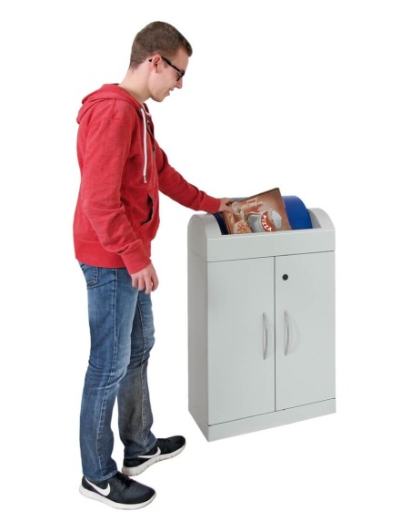 Abfalltrennung TD 1, RAL 7035/RAL 5010, verz. Innenbehälter, 1x90 Liter