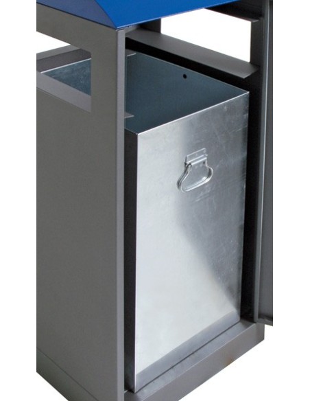 Abfalltrennung A³, anthrazitgrau/5010, verz. Innenbehälter, 90 Liter