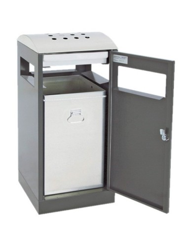 Abfalltrennung A³-AA, anthrazitgrau/Edelstahl, verz. Innenbehälter, 90 Liter