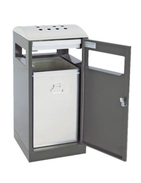 Abfalltrennung A³-AA, anthrazitgrau/Edelstahl, verz. Innenbehälter, 90 Liter