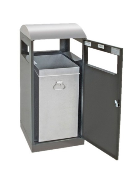 Abfalltrennung A³-ES, anthrazitgrau/Edelstahl, verz. Innenbehälter, 90 Liter