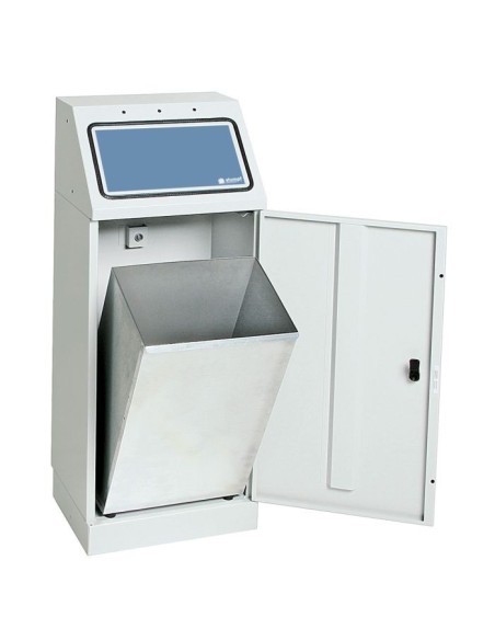 Abfalltrennung FD 45, Behälter zur Wandbefestigung, RAL 7035/ProPads, verz. Innenbehälter, 45 Liter