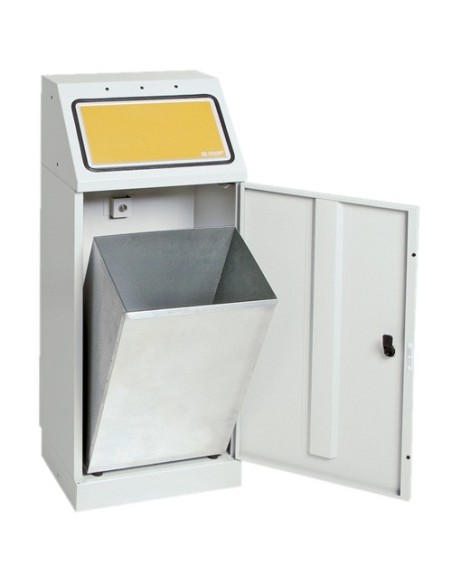 Abfalltrennung FD 45, Behälter zur Wandbefestigung, RAL 7035/ProPads, verz. Innenbehälter, 45 Liter