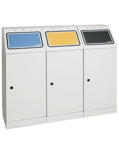 Abfalltrennung FD 45, Behälter zur Wandbefestigung, RAL 7035/ProPads, verz. Innenbehälter, 45 Liter