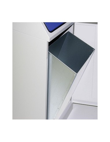 Abfalltrennung FD 45, 3-fach Station. Behälter zur Wandbefestigung, RAL 7035/ProPads, verz. Innenbehälter, 3x45 Liter