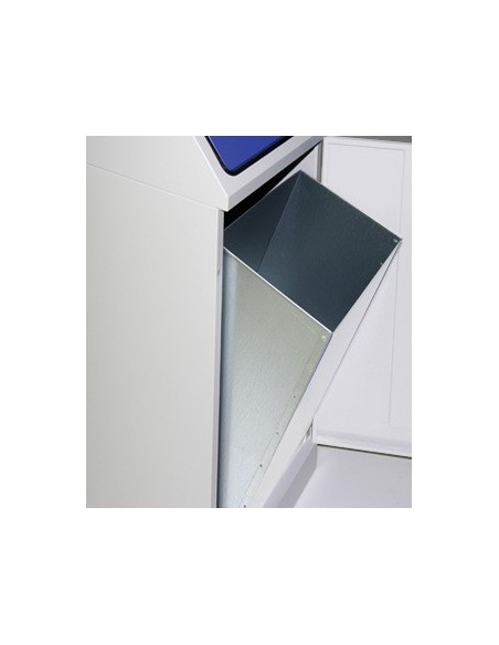 Abfalltrennung FD 45, 3-fach Station. Behälter zur Wandbefestigung, RAL 7035/ProPads, verz. Innenbehälter, 3x45 Liter