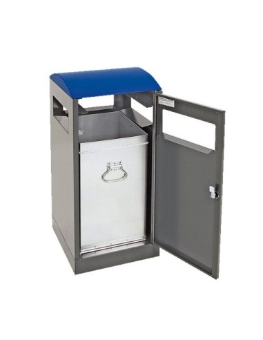 Abfalltrennung A³, anthrazitgrau/5010, verz. Innenbehälter, 40 Liter