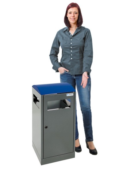 Abfalltrennung A³, anthrazitgrau/5010, verz. Innenbehälter, 40 Liter