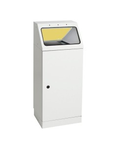 Abfalltrennung FP 45, Behälter zur Wandbefestigung, RAL 7035/ProPad sandgelb. Mit verzinktem Innenbehälter, 45 Liter.