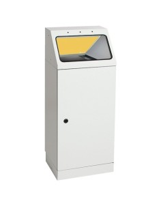 Abfalltrennung FP 45, Behälter zur Wandbefestigung, RAL 7035/ProPad sandgelb. Mit verzinktem Innenbehälter, 45 Liter. 2